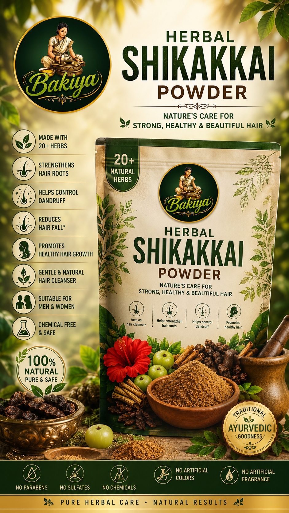 Bakiya Herbal Hairwash Powder